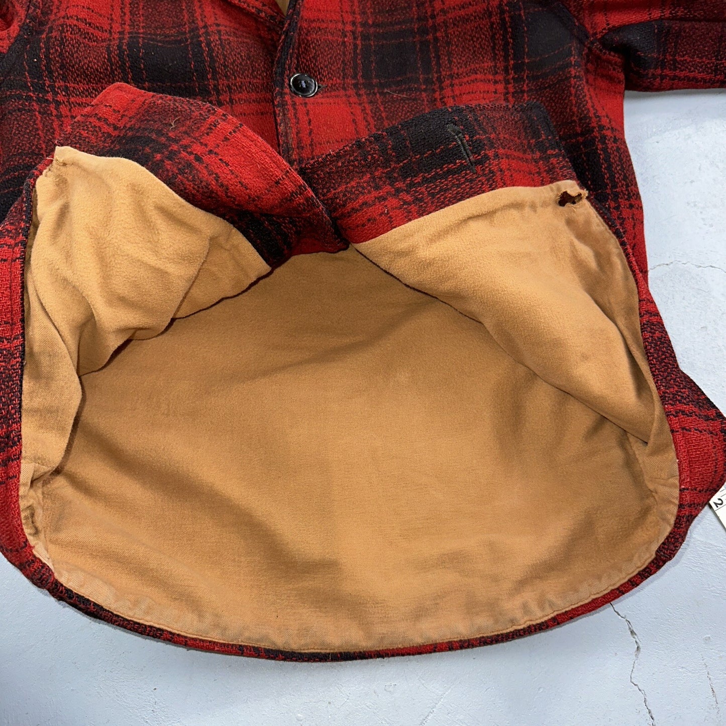 1950s Dryback Coat Wool Buffalo Plaid Heavy Hunting Jacket VTG Mackinaw 50s 40s