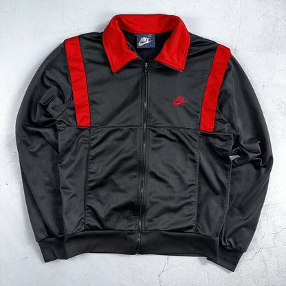 Nike Vintage 1985 Air Jordan Jacket Bred Chicago L RARE Black Red Poly 80s