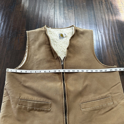 VTG 70s Carhartt Sherpa Lined Vest Mens XLT 6SVL Heavy Duck Canvas Hunting