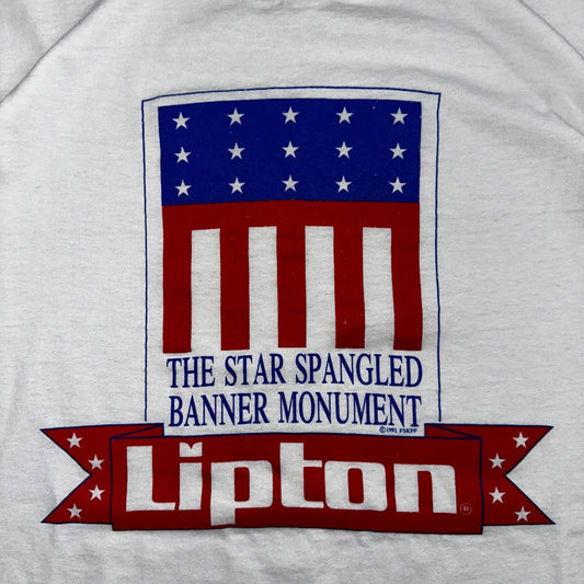 Lipton Tea VTG T Shirt USA Screen Stars America Banner Americana Pop Culture