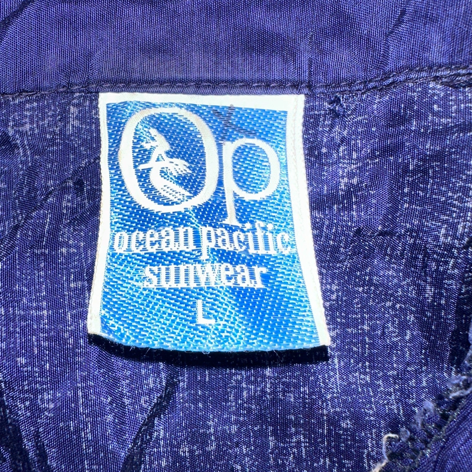 OP Ocean Pacific Sunwear Men's M Aloha Shirt Button-Up Floral Blue 70s 1970s