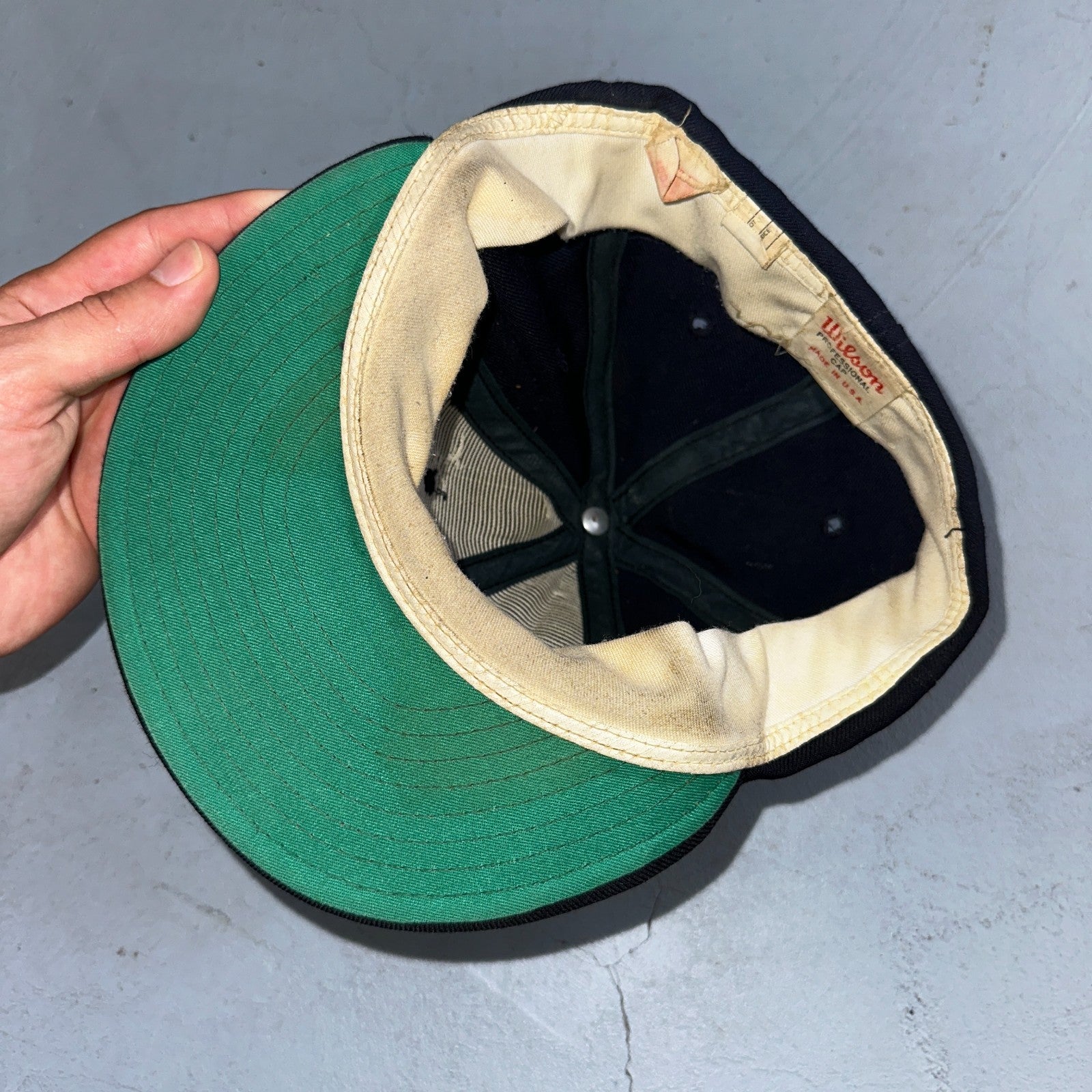 Vintage PMR Snapback Hat Wilson 60s Wool Felt Letters Rare Old School Baseball