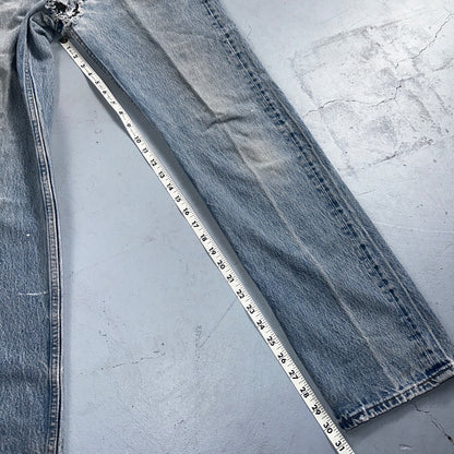 Levis 501 Vintage 90s USA XX Straight Leg Jeans 33x36 Light Wash Act 30x30