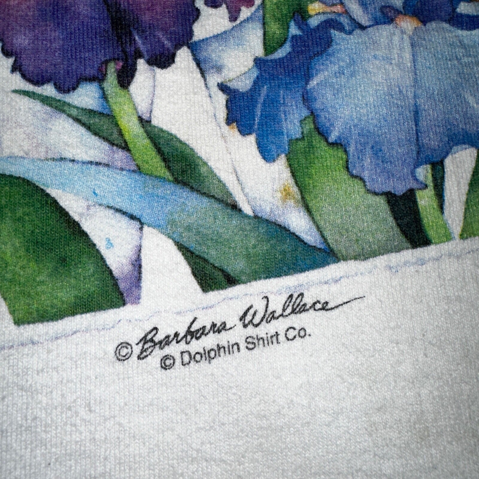 Abstract Horses VTG T Shirt Barbra Wallace Dolphins Newport Oregon Country Art