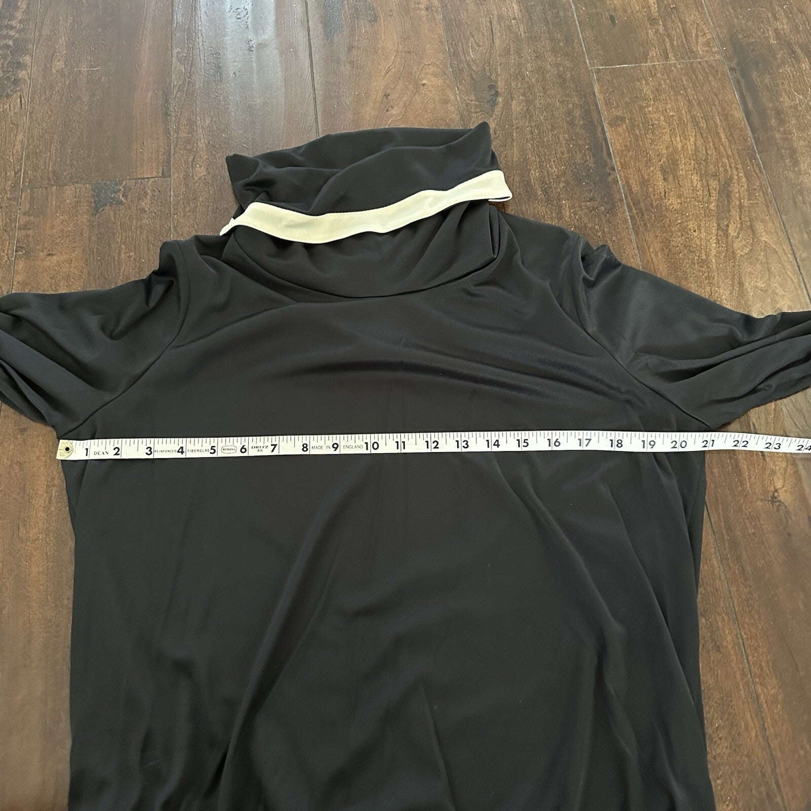 Vintage ALEX COLMAN CALIFORNIA Polyester 70s Black Psychedelic SHIRT Turtleneck