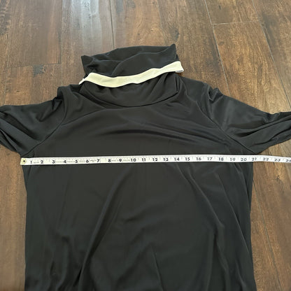 Vintage ALEX COLMAN CALIFORNIA Polyester 70s Black Psychedelic SHIRT Turtleneck