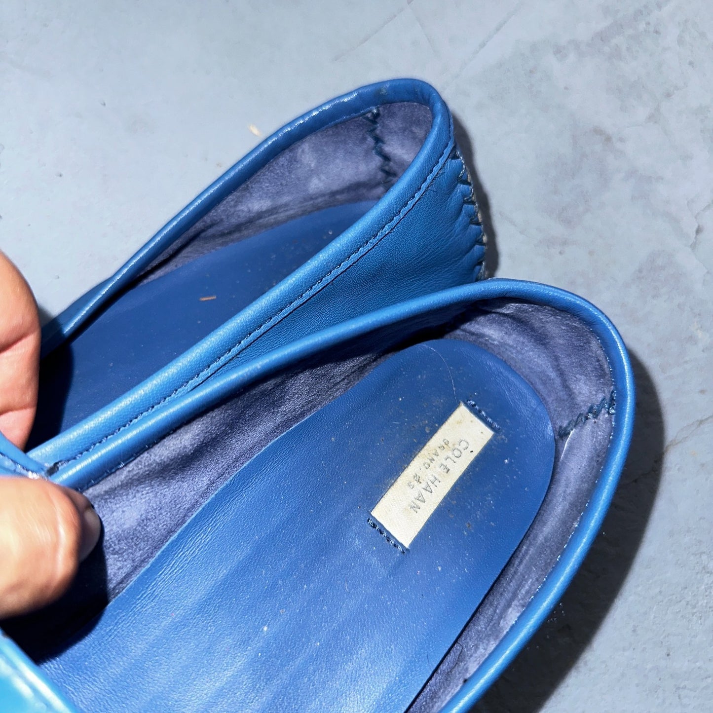 Cole Haan Women's Leather Tassel Loafers Size 9.5 B Blue Baby Cute Summer