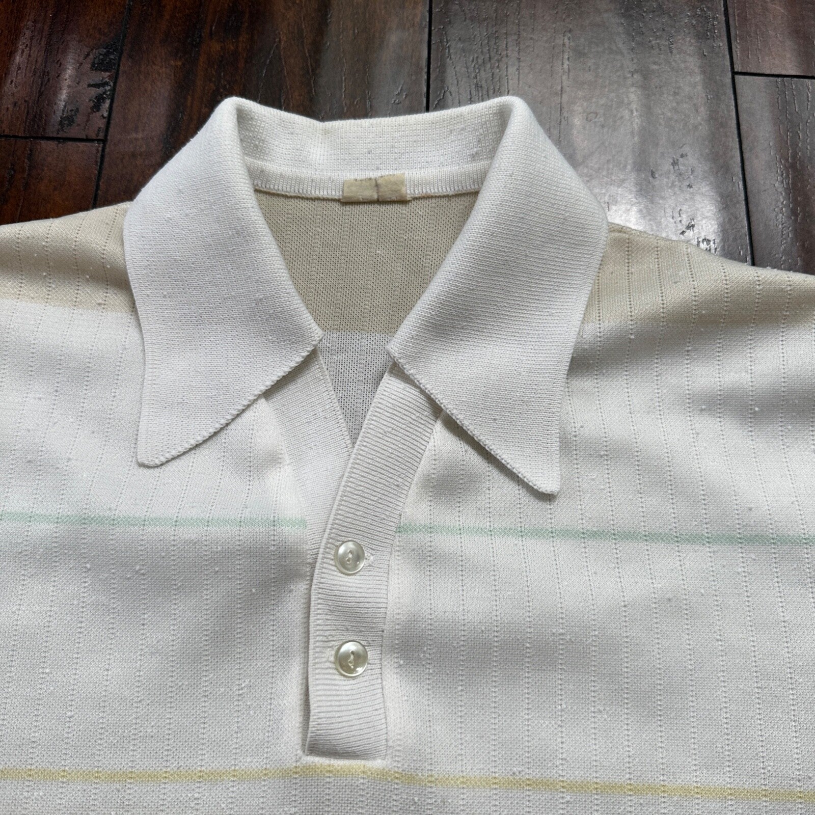 Vintage Edwards California White Polo Shirt Single Stitch 1960s Rockabilly 60s