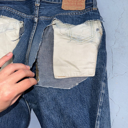 Levis 501 Vintage 80s Redline Selvedge USA XX Jeans Bootcut 33x36 Act 30x33