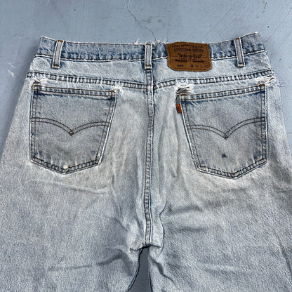 Levis 505 Vintage 90s Orange Tab Jeans 36x32 Thrashed Light Wash 501 Act 33x31