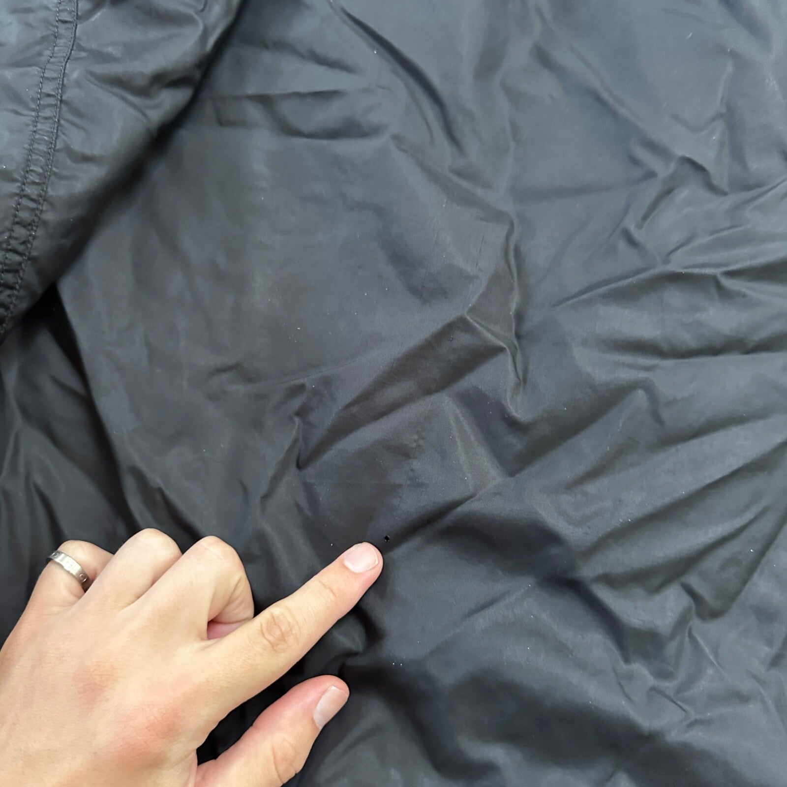 VTG 90s Nike Windbreaker Track Jacket XL Black Basic Simple Has Flaws