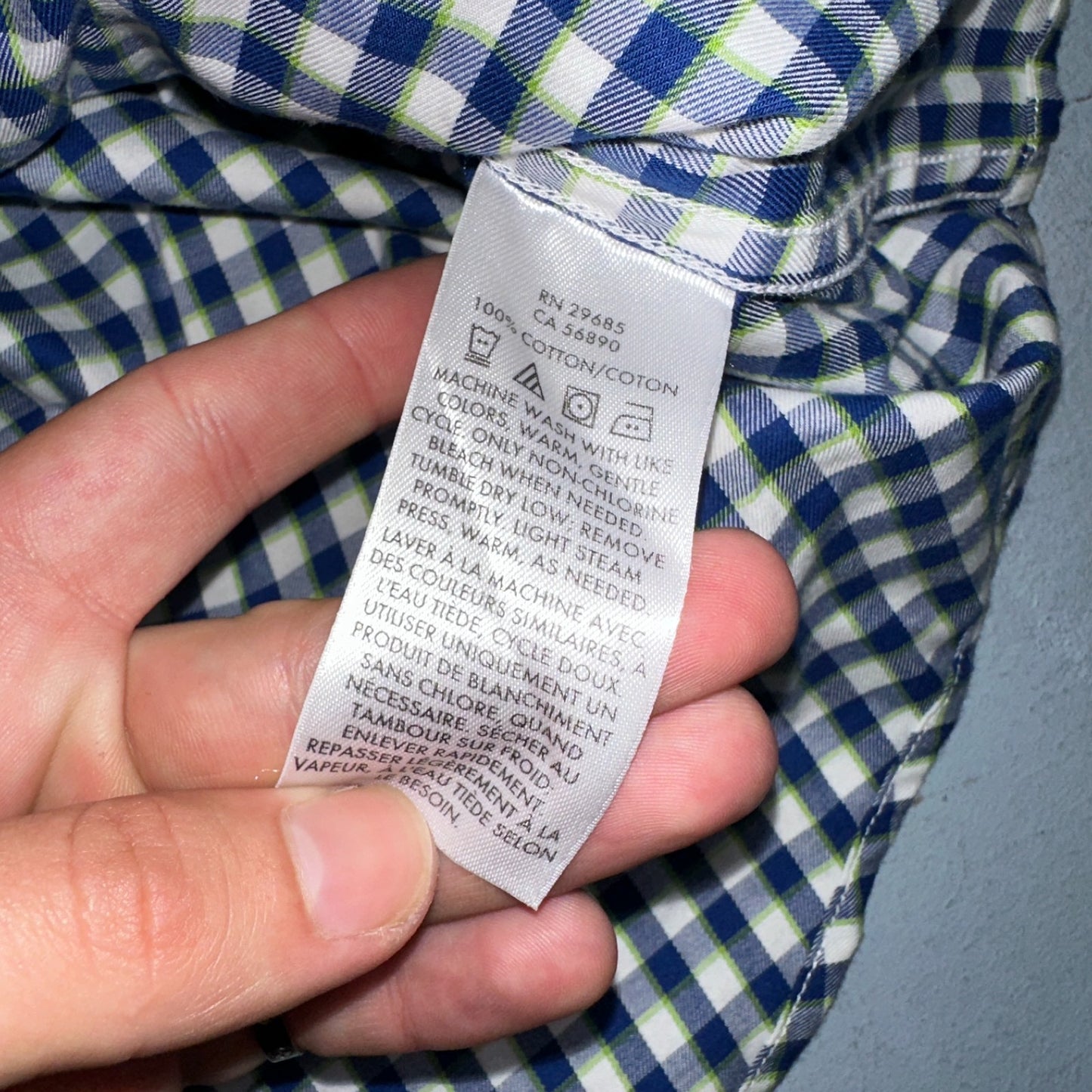 Pendleton Bridgeport Shirt Men's Size L Blue Lime Check Long Sleeve Button Down