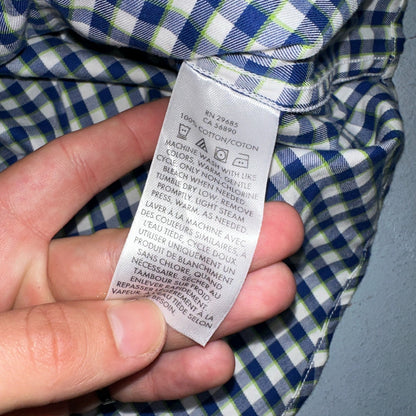 Pendleton Bridgeport Shirt Men's Size L Blue Lime Check Long Sleeve Button Down