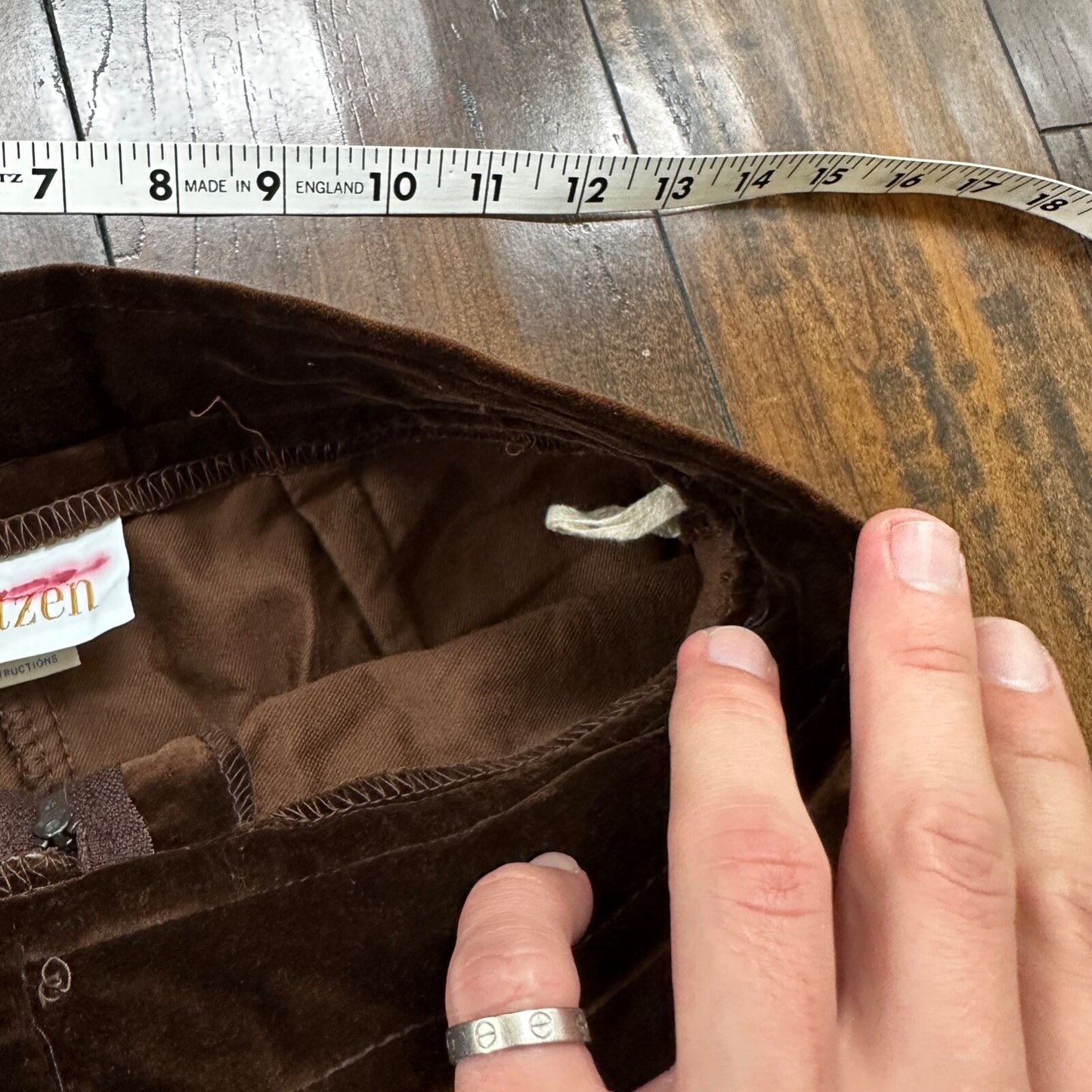 VTG Jantzen 1970s Pants 23x30 Brown Velour High Waist Flair Rockabilly 8