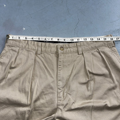 Polo Ralph Lauren Chino Pleated Shorts Mens 34 Beige Khaki 100% Cotton Vintage