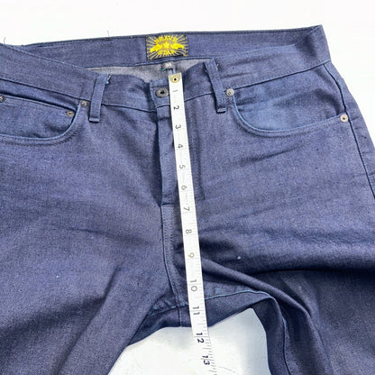 Brave Star Jeans Mens 34 Blue Selvedge Cone Denim Dark Wash Slim Straight USA