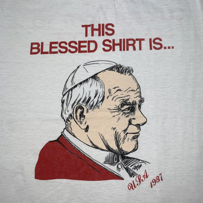 Pope John Paul 2 II Vintage T Shirt Blessed Catholic 80s Jesus Love Rap Religion