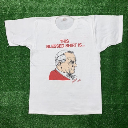 Pope John Paul 2 II Vintage T Shirt Blessed Catholic 80s Jesus Love Rap Religion