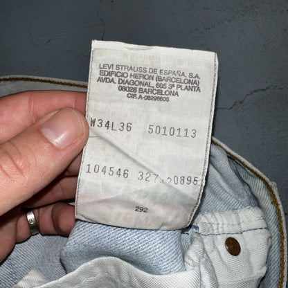 Levis 501 Vintage 90s Y2K XX Straight Leg Jeans Blue Light Wash 34x36 Act 33x31
