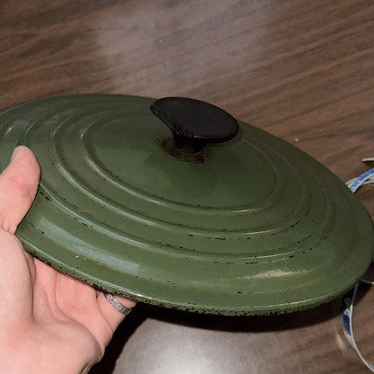 Le Creuset #24 Round Dutch Oven Lid Only France VTG Pot Orange E 4.5 QT Chip