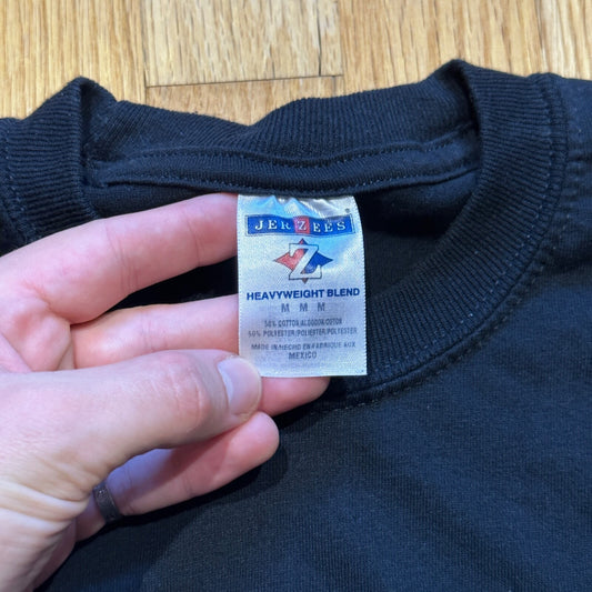 Jerzees Blank Black Vintage T Shirt 90s Y2K Simple Essential Lot ONE Single M