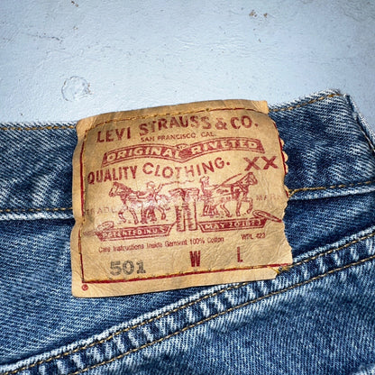 Levis 501 Vintage 90s Mexico XX Straight Leg Jeans 29x32 Y2K Med Wash Act 27x30