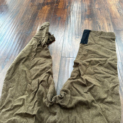 WWII Army Wool Field Trousers 35x28 Cold Weather Green 1940s 40s Destroyed USMC