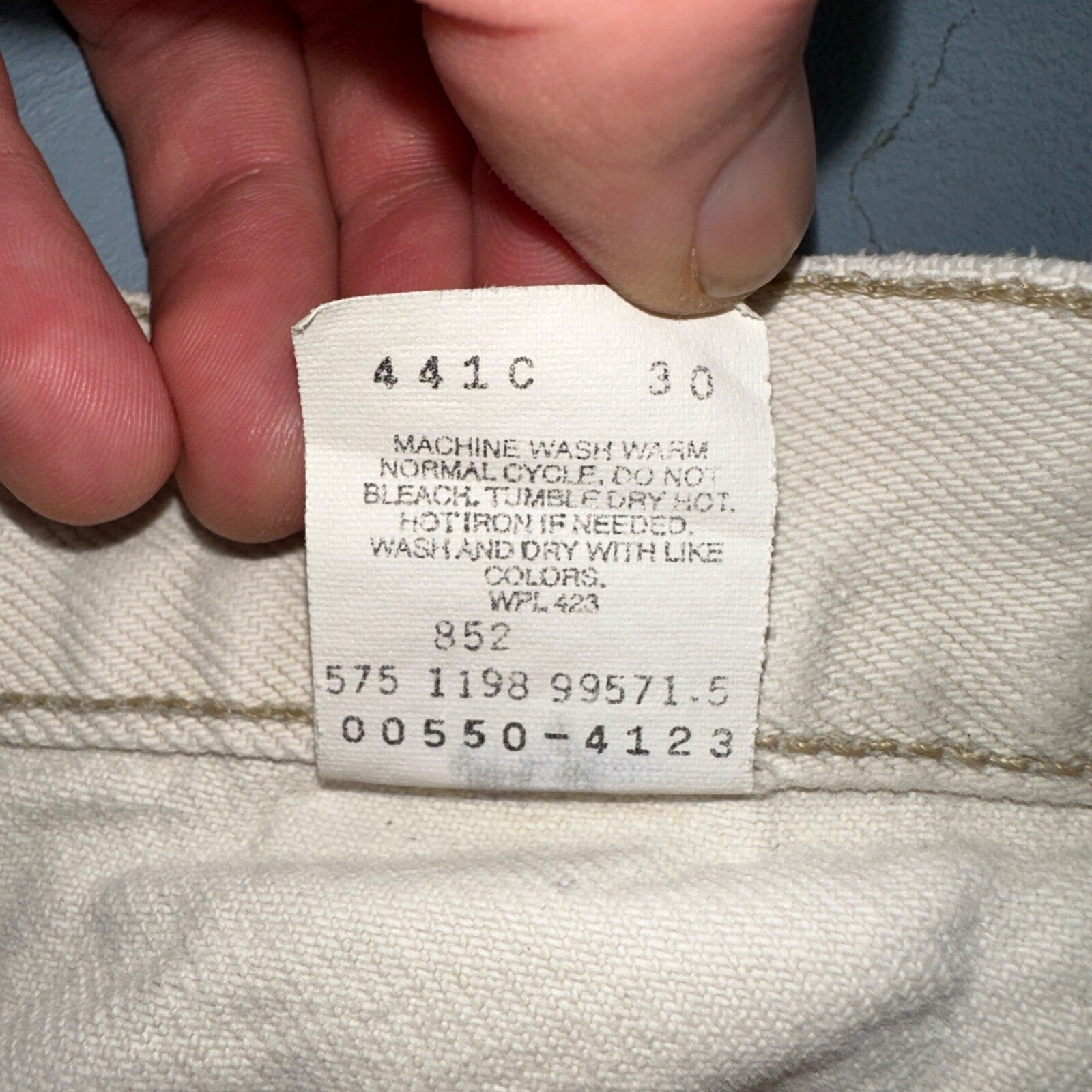 Levis 550 Vintage 90s USA Red Tab Jeans 32x34 White Wash 501 Act 30x32