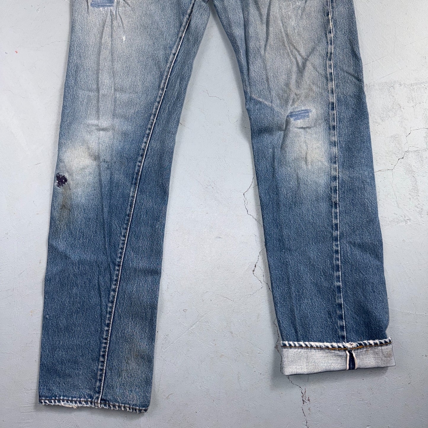 Levis 501 Vintage 80s Redline Selvedge USA XX Jeans Light Wash 34x38 Act 31x34