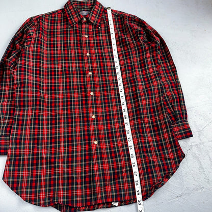 Vintage Pendleton Shirt Mens M Wool Plaid Flannel USA Button 1970s 70s Red
