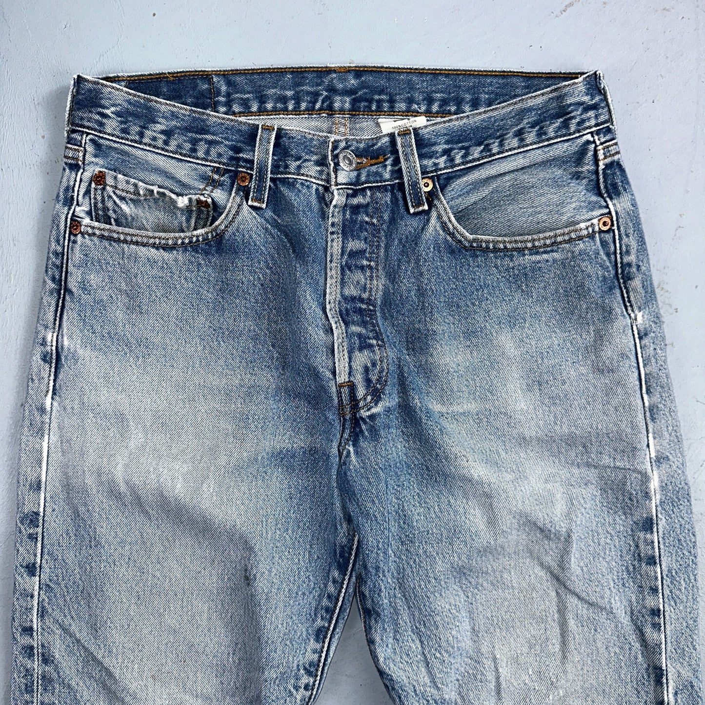 Levis 501 Vintage Y2K 90s XX Straight Leg Jeans Blue Light Wash 33x34 Act 30x31