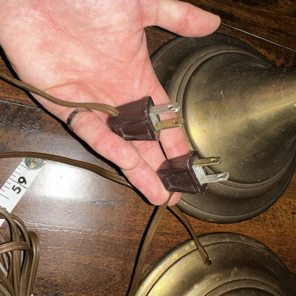 Pair 1986 CHAPMAN Tall Brass Horn Shaped Lamps 1985 Vintage MCM Design Nelson