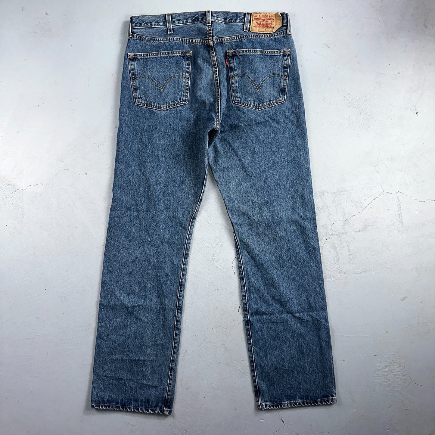 Levis 501 Vintage Y2K 90s XX Straight Leg Jeans Blue Med Wash 38x34 Act 37x33