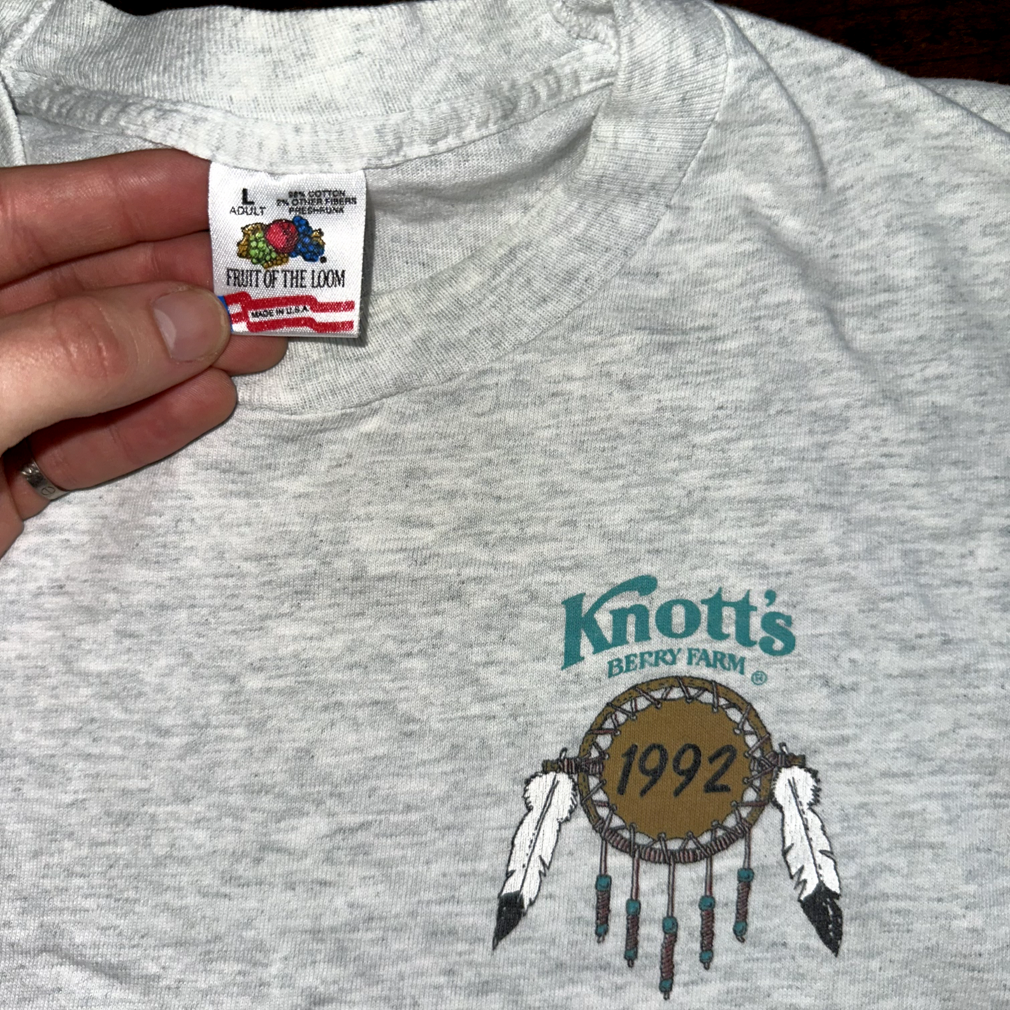 Knotts Indians Make Difference Vintage T Shirt Fruit Of The Loom USA 90s Tribal