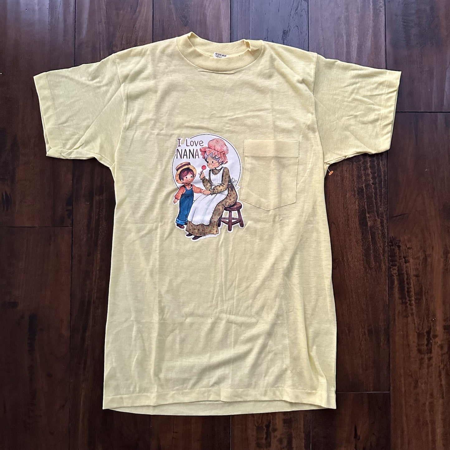 1970s I Love Nana Grandma Vintage T Shirt 70s Iron On Transfer Small 80s Cute