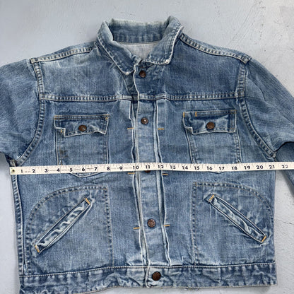 VTG Penneys Ranch Craft Selvedge Denim Jacket Cotton Type 2 Rockabilly 60s