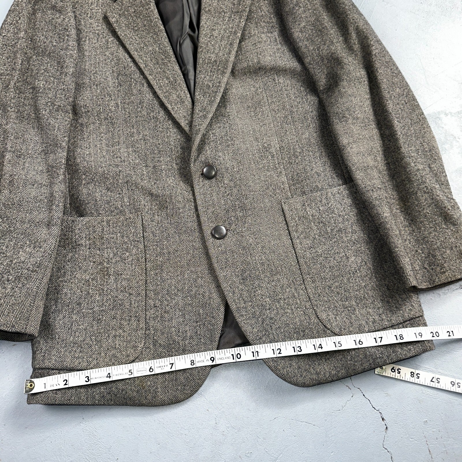 YSL Yves Saint Laurent Vintage Gray Tweed Jacket 38 Blazer Coat France Suit 80s