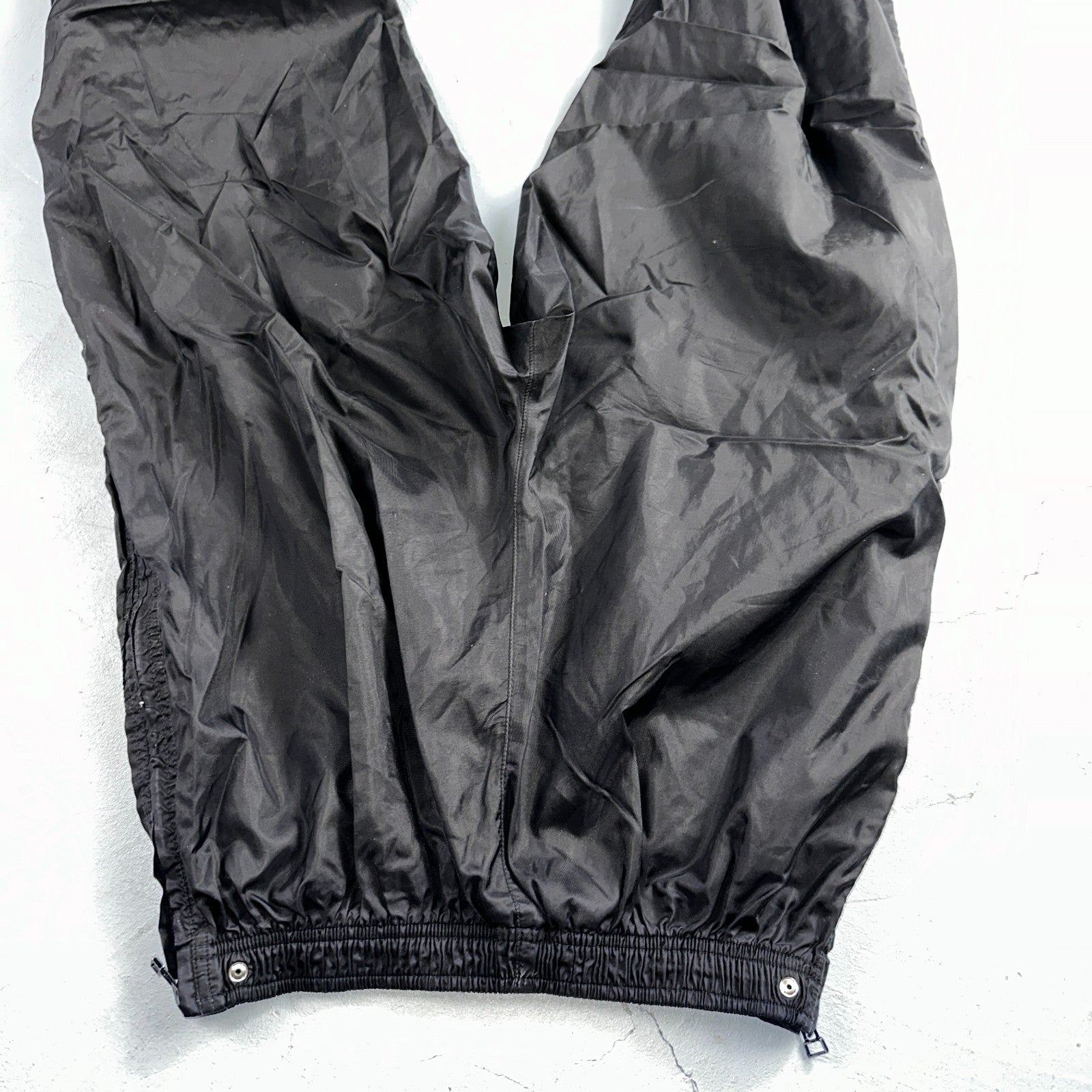 Nike VTG 90s Windbreaker Track Pants Ankle Zip Unlined Black 1990s Essential