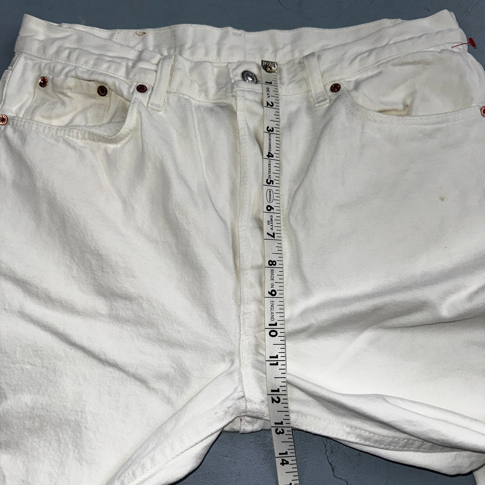 Levis 501 Vintage 80s USA XX Straight Leg Jeans White Light Wash 38x32 Act 35x31