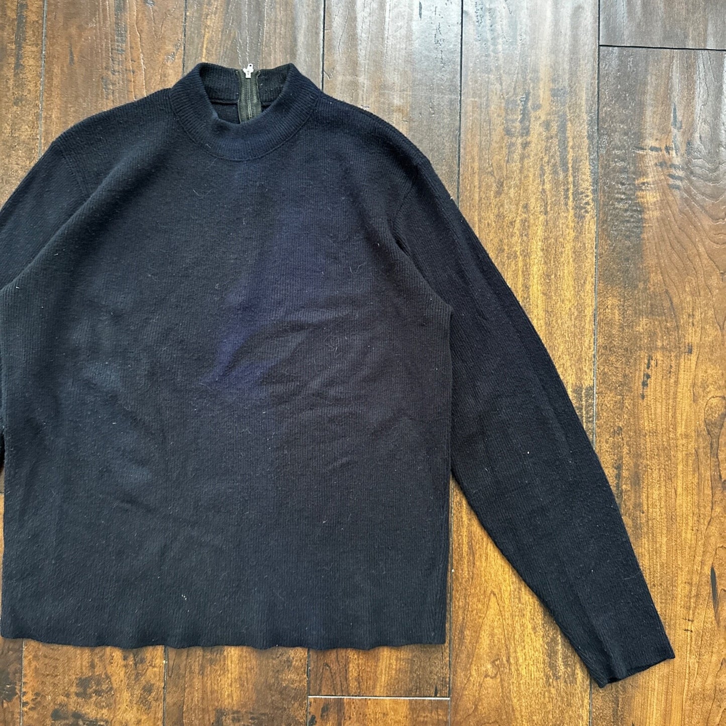 VTG Jantzen Womens Wool Crew Neck Long Sleeve Black Sweater Rockabilly 1960s