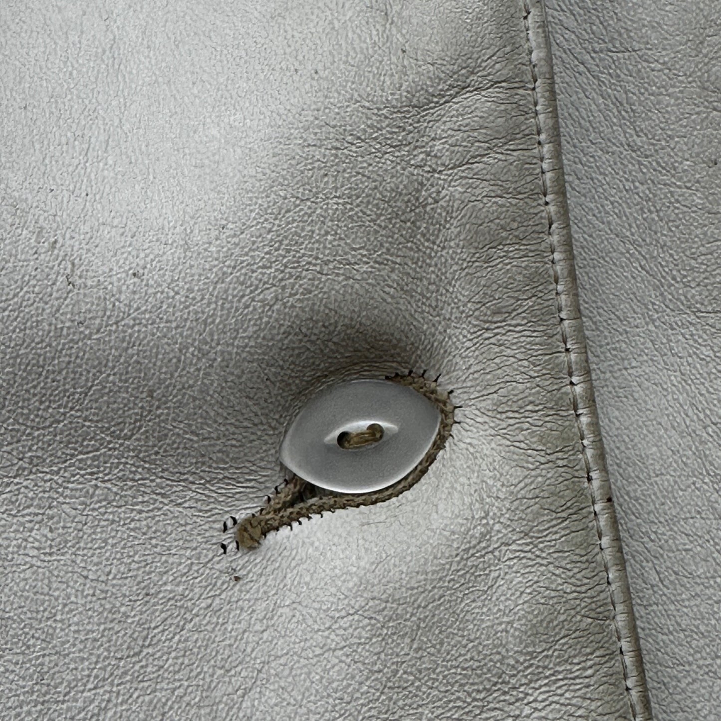 VTG White Leather Western Rancher Jacket 1960s Rockabilly Unisex 60s 50s Button