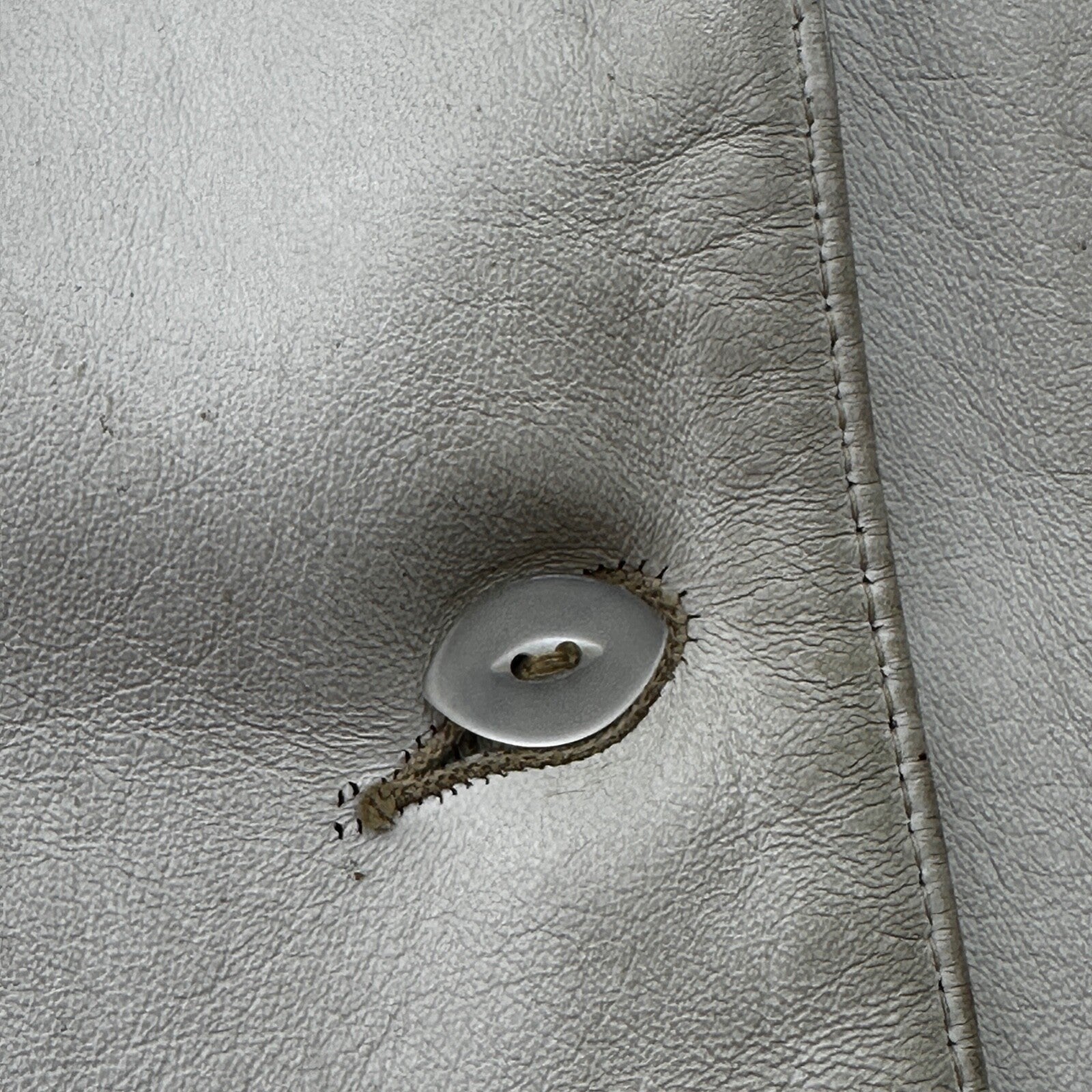 VTG White Leather Western Rancher Jacket 1960s Rockabilly Unisex 60s 50s Button