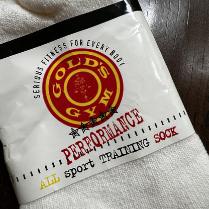 Golds Gym Women's Crew Socks Running Crew Socks 80s White Vtg 90s USA W9-11