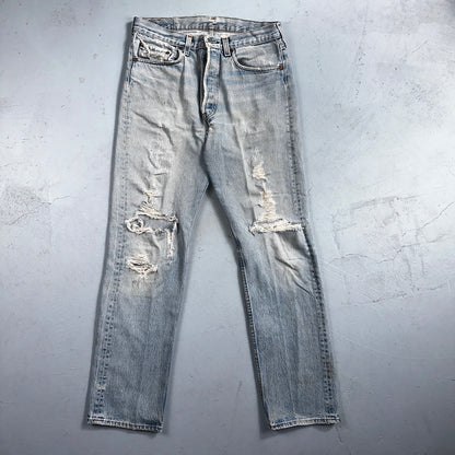 Levis 501 Vintage 80s USA XX 90s Straight Leg Jeans 33x36 Light Wash Act 30x31