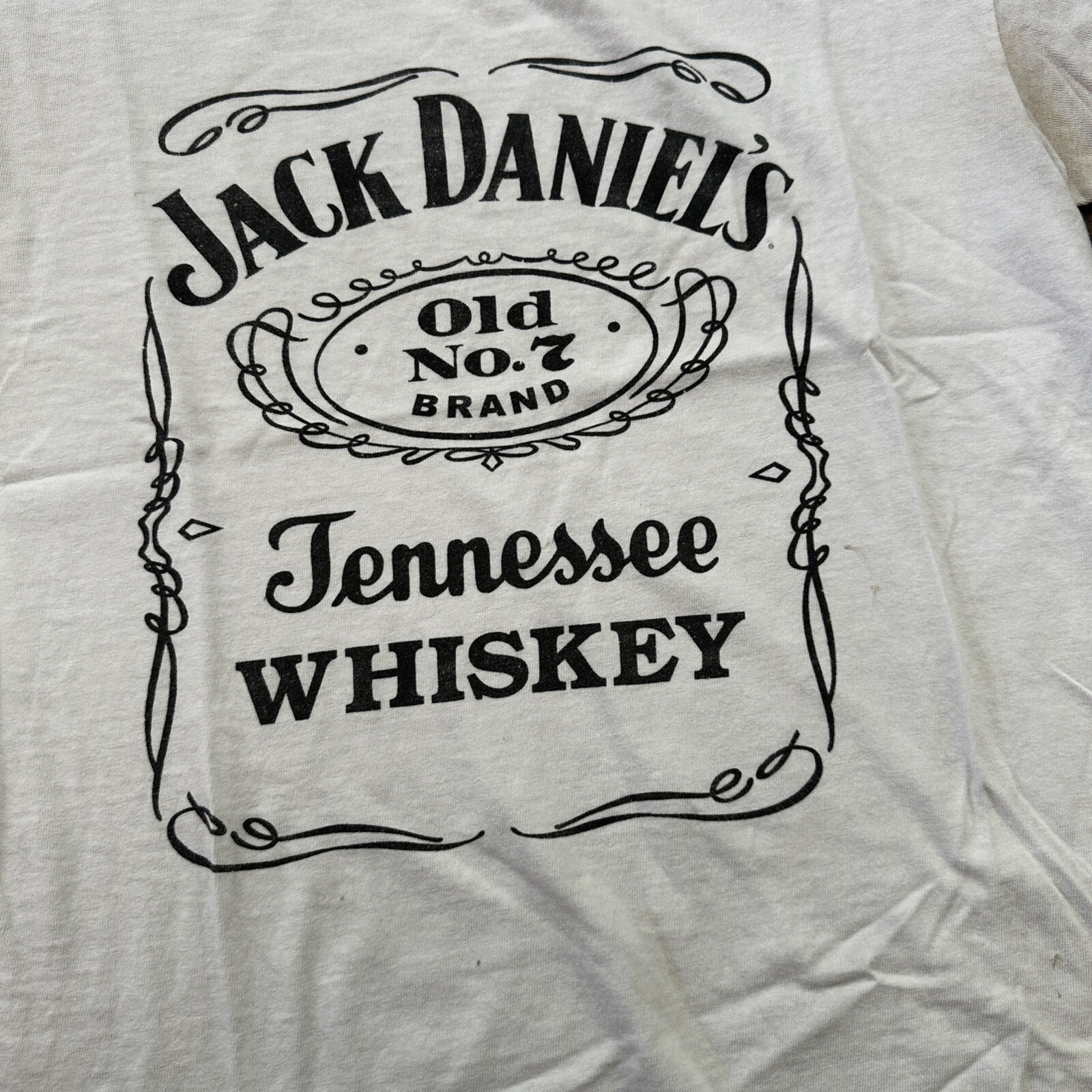 Jack Daniels Tennessee Whiskey Y2K VTG T Shirt Heavily Used Medium Alcohol Drink