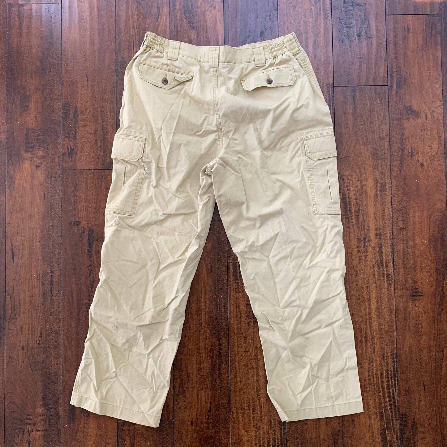 Men's L.L. BEAN Khaki Tan Comfort Waist Dress Chino Pants Size 36x29 Cotton VTG