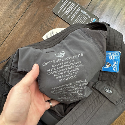 Kuhl Kurve Pants Womens 16 Black Low Rise Kanvas Stretch Legendary Pant 36x31