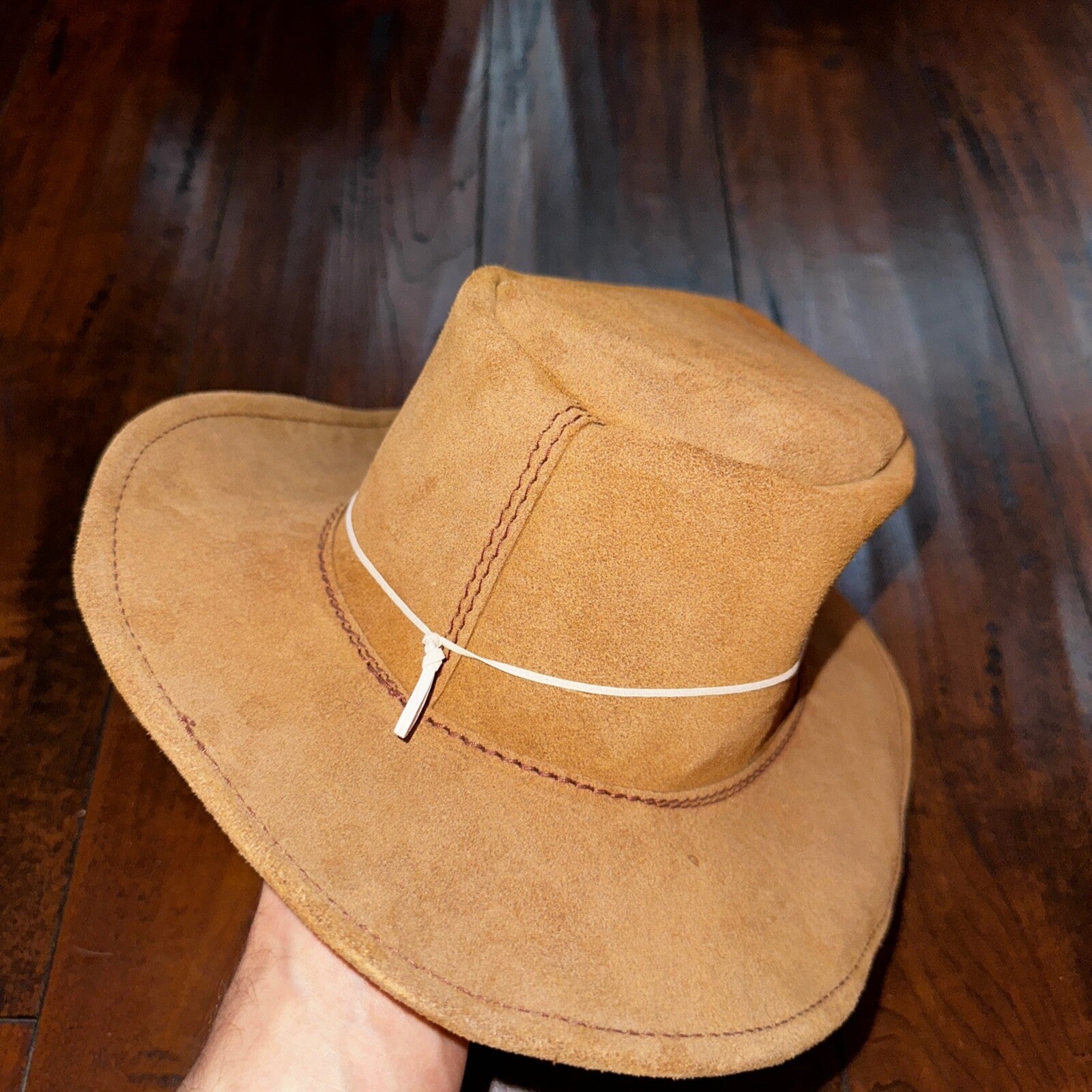 Vintage Walkabout Suede Hat Size Medium South Australia Real Leather Blanctete