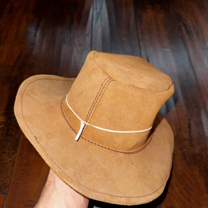 Vintage Walkabout Suede Hat Size Medium South Australia Real Leather Blanctete