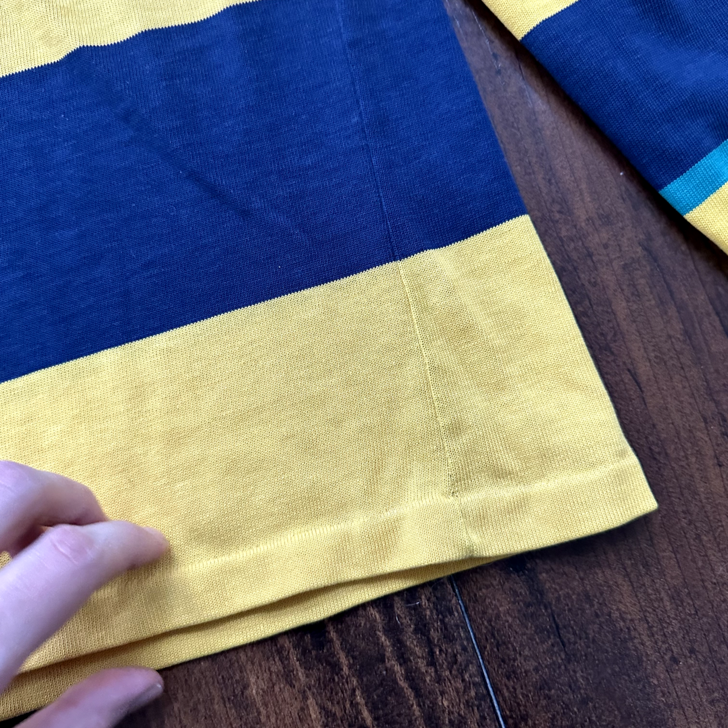 Vintage Long Sleeve Grunge Stripe Polo Shirt M 90s Kurt Cobain Grunge 90s